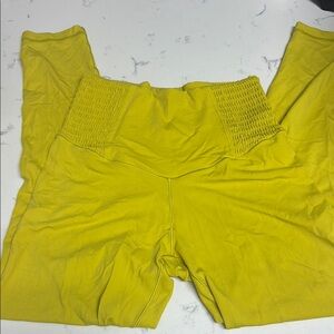 Aerie Vibrant Yellow Smocked Leggings